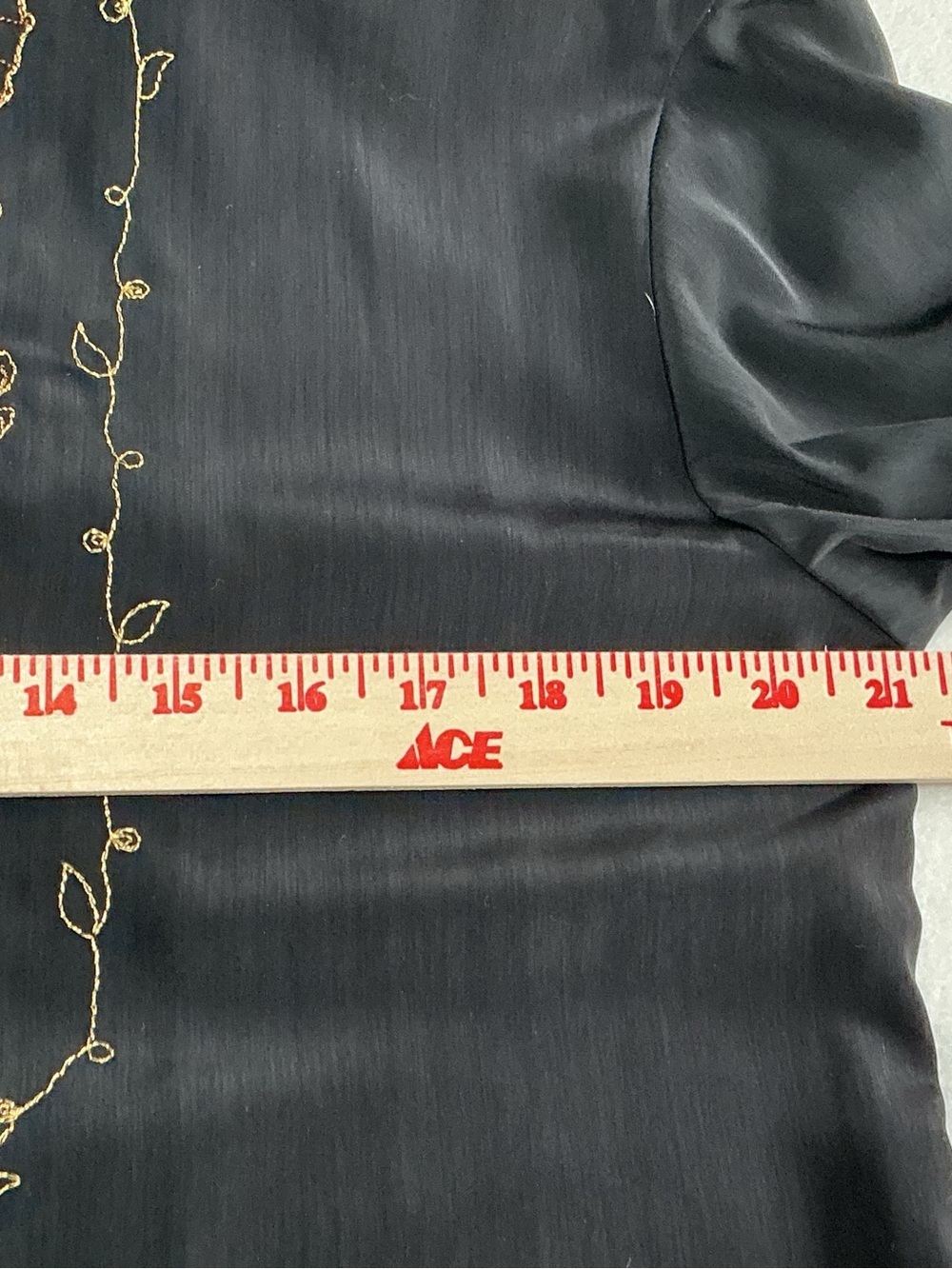 Susan Graver Black Tunic with Gold Embroidered Vine Detail NWT - Picture 9 of 15